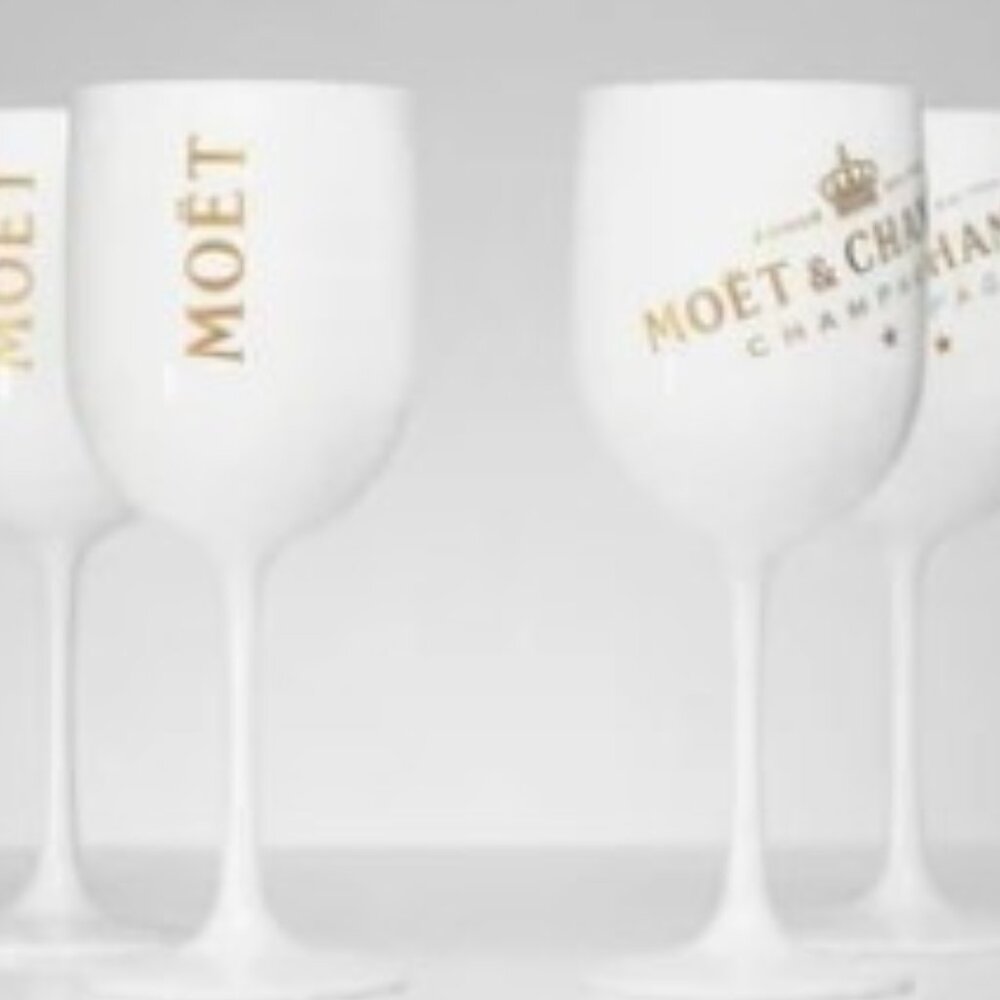 White Acrylic Champagne Flute - BNP Tennis Open at Indian Wells Tennis Garden
